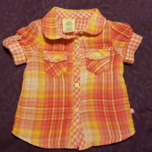Infant plaid button-up shirt